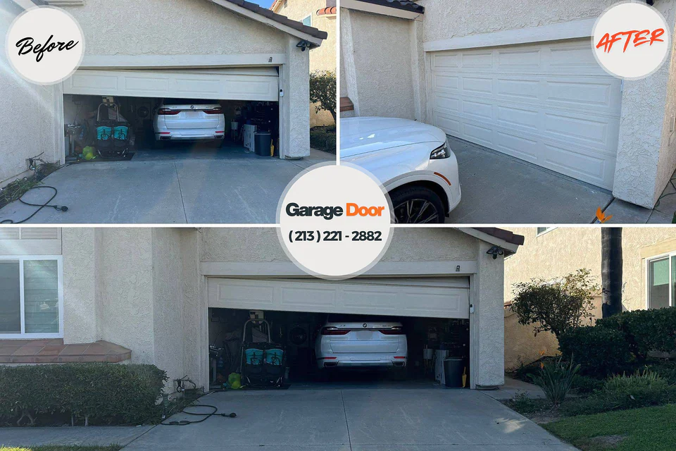 Before and after: garage door repair Candler-McAfee, GA